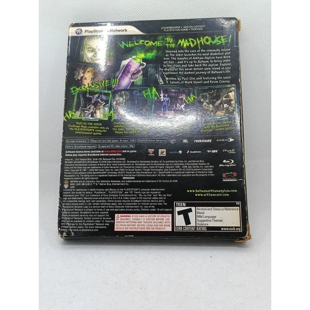 Batman Arkham Asylum Collector's Edition (PlayStation 3) PS3 Tested